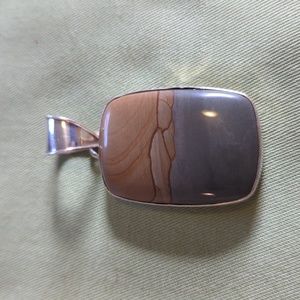 Vintage Sterling Natural Stone Pendant
